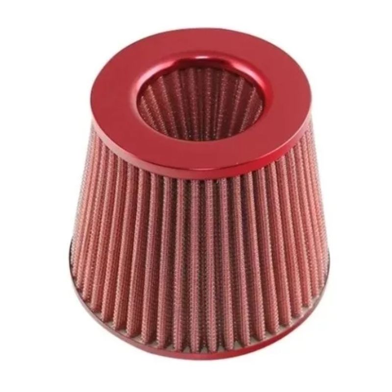 GENERICO - Filtro De Aire Conico Alto Flujo Universal Auto Rojo