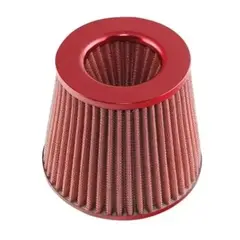GENERICO - Filtro De Aire Conico Alto Flujo Universal Auto Rojo