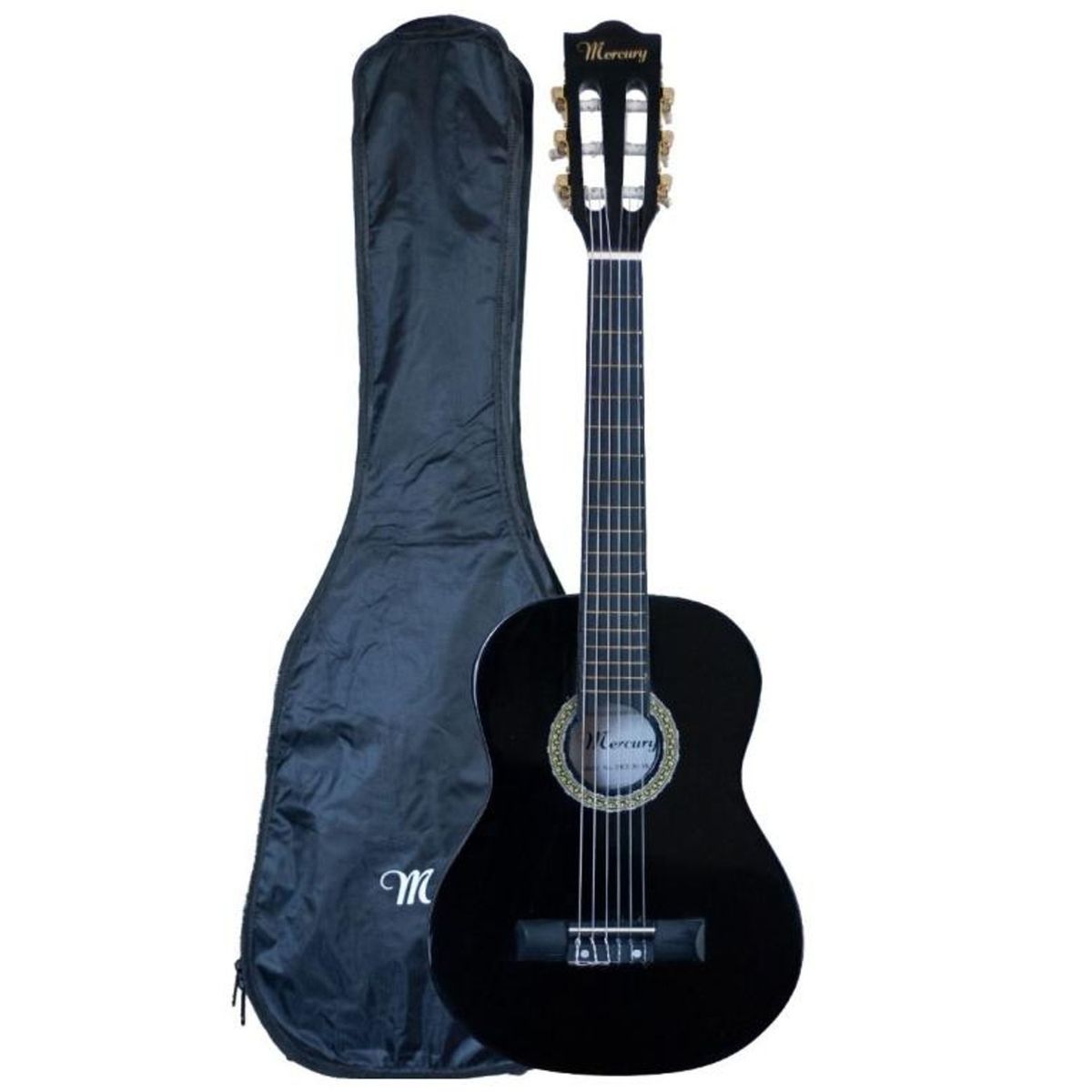 MERCURY - Guitarra Acustica Negra con Funda para Niño Mercury MCG 30BK