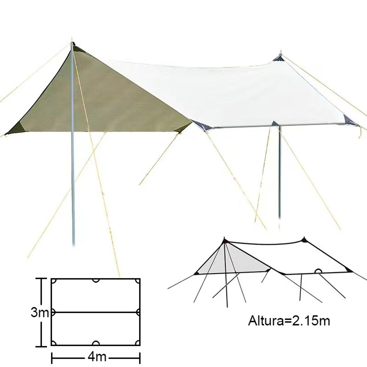 GENERICO - Toldo exterior para carpa de camping