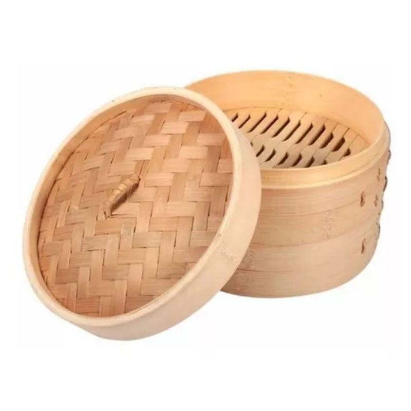 GENERICO - Olla Vaporera De Bambu Olla De Vapor Cesta 2 Niveles 26cm