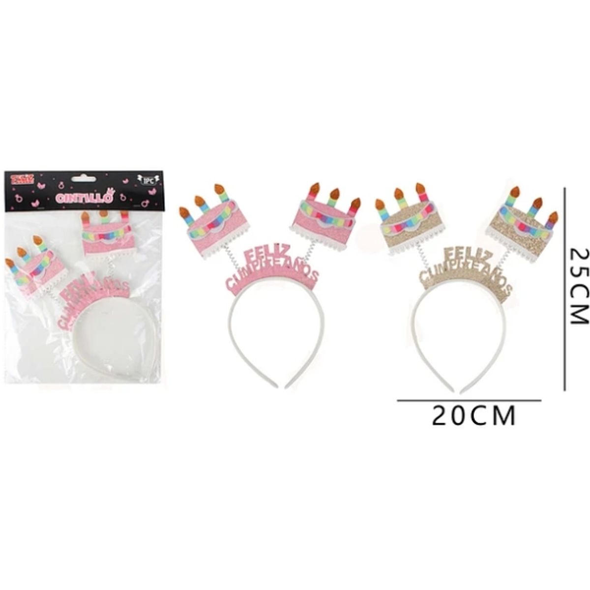 GENERICO - Cintillo Cumpleaños Con Frase Y Torta