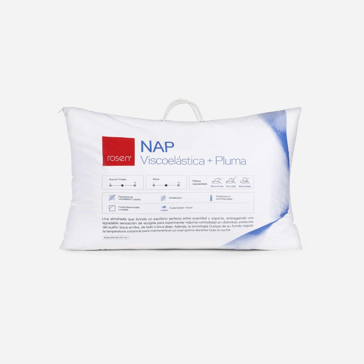 ROSEN - Almohada Rosen Viscoelástica Pluma Nap Americana