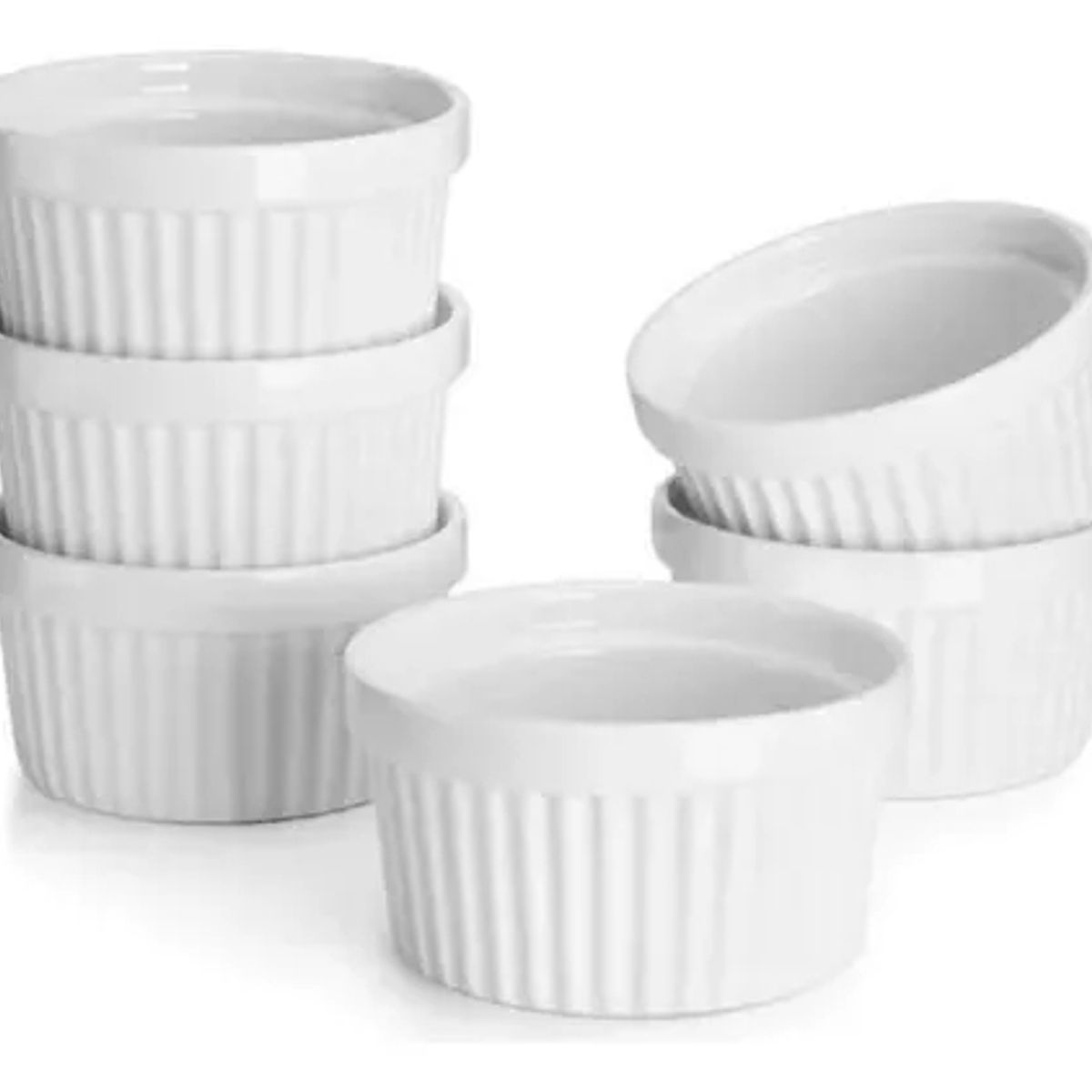 GENERICO - Pack 6 Pocillo Ramekin Cerámica Porcelana 9 Cm Salsas