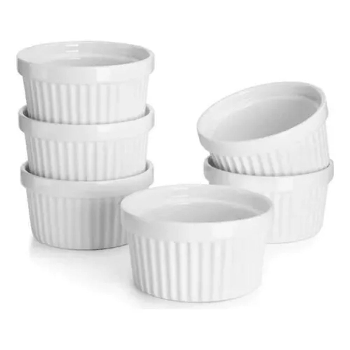 GENERICO - Pack 6 Pocillo Ramekin Cerámica Porcelana 9 Cm Salsas
