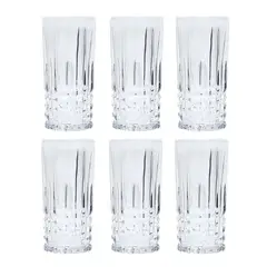 ALLEGRA - Display 6 Vasos Altos Modelo Birmingham De 360mL Trago Jugo