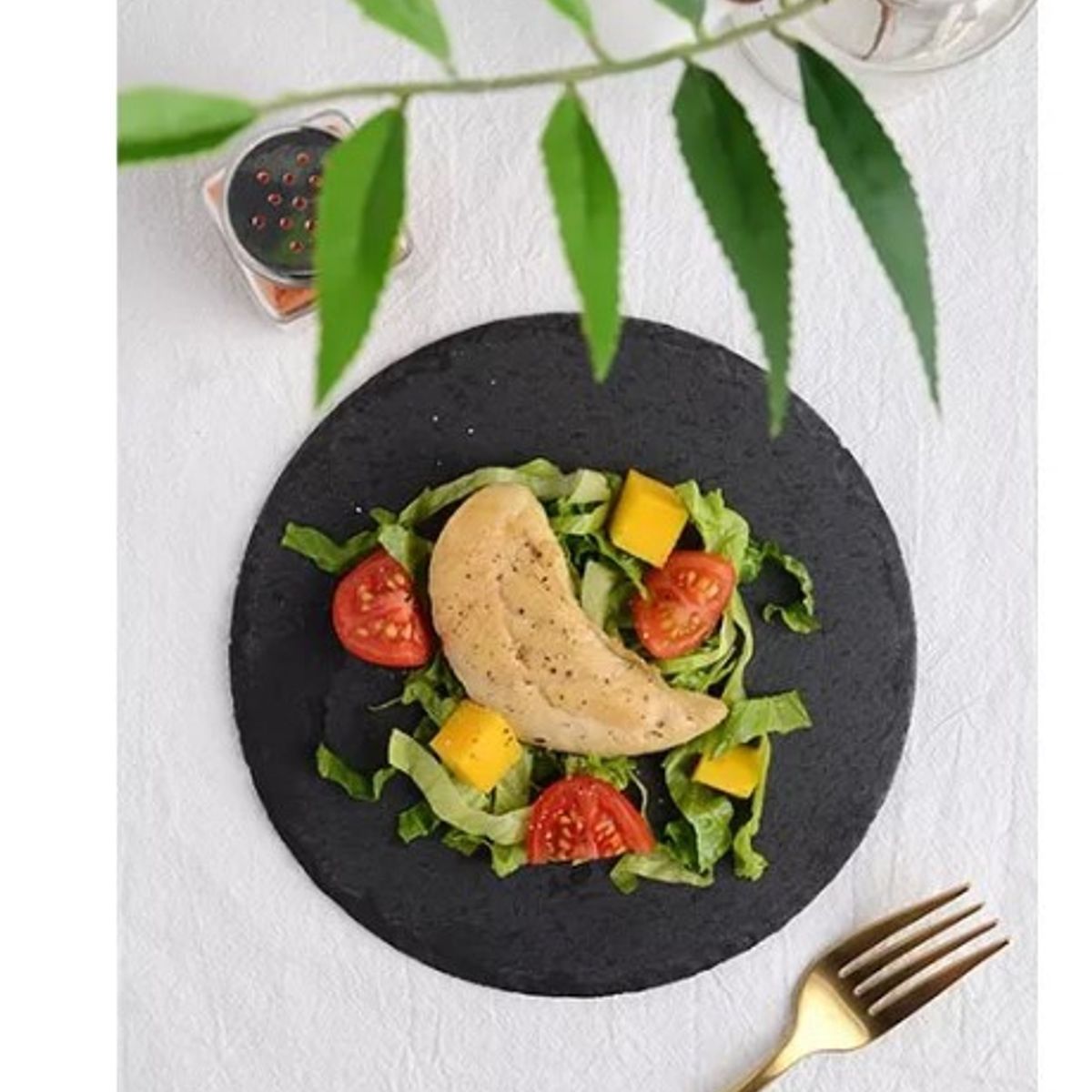 GENERICO - Plato Redondo Natural Plancha Piedra Emplatado Bandeja