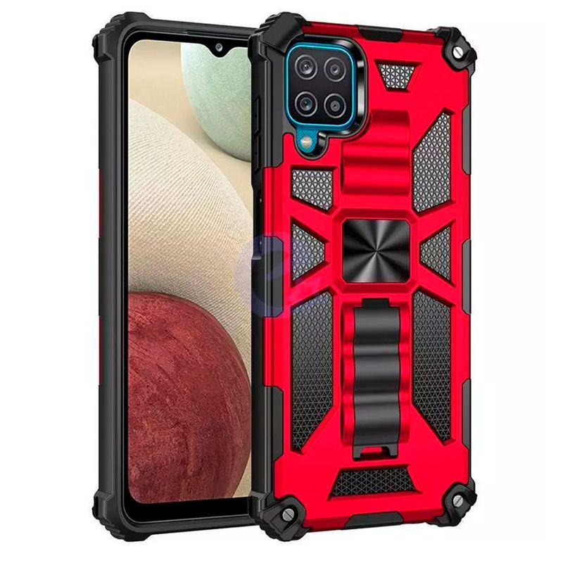 GENERICO - Carcasa para Samsung A12 y M12 Antigolpe Reforzada Color Rojo