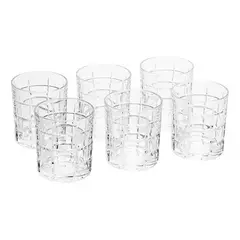 GENERICO - Set De 6 Vasos Bajos 350mL Modelo Glasglow Jugos Bebidas