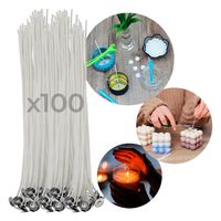Pábilos Encerados Mecha De Vela 100 Uds Con Wick Tabs 20 Cm