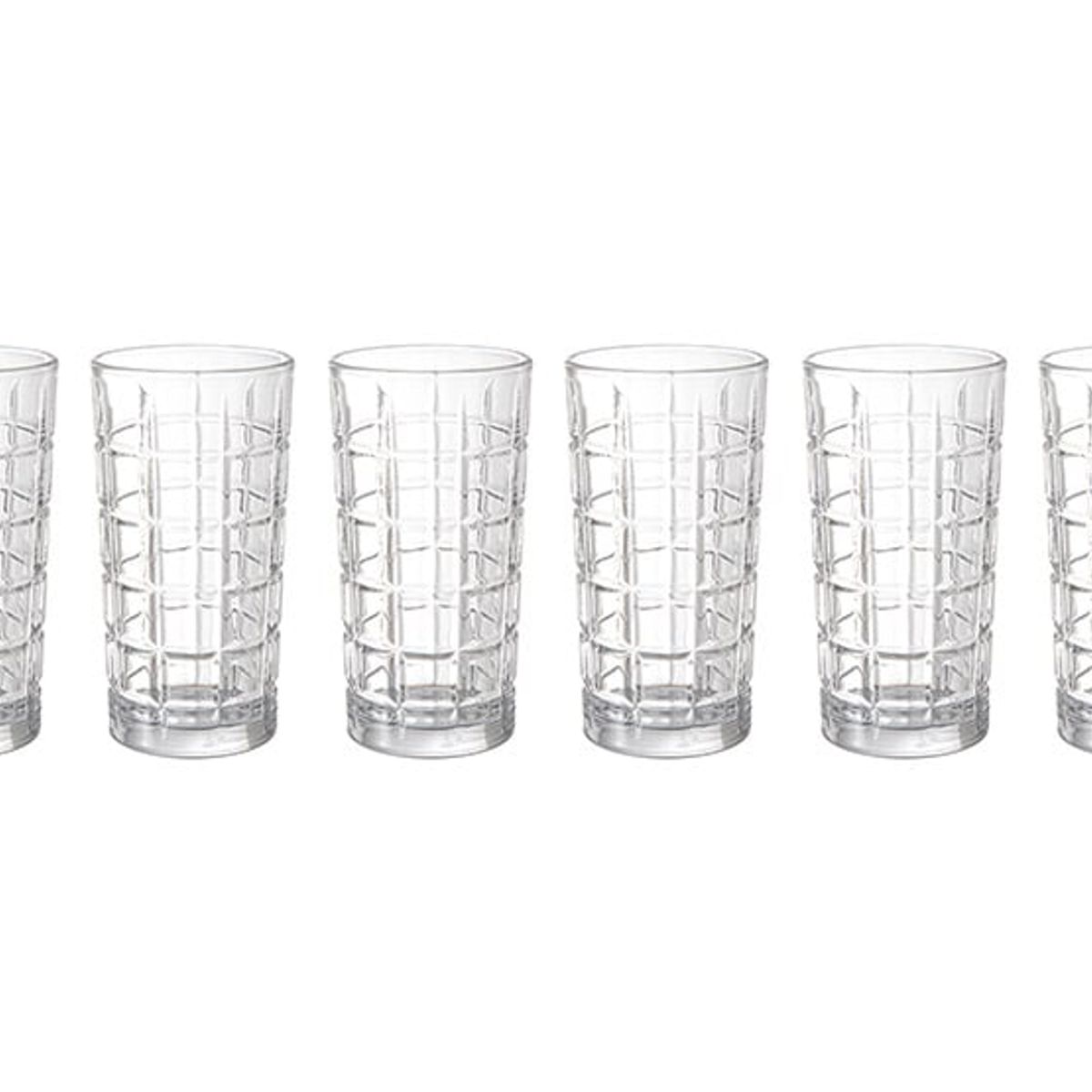 GENERICO - Set De 6 Vasos Altos 380mL Modelo Glasglow Jugos Bebidas