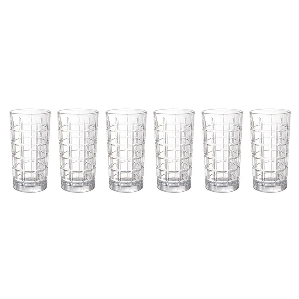 GENERICO - Set De 6 Vasos Altos 380mL Modelo Glasglow Jugos Bebidas