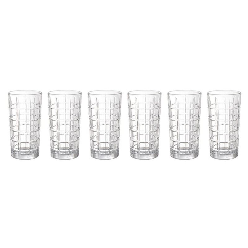 GENERICO - Set De 6 Vasos Altos 380Cc Modelo Glasglow Jugos Bebidas.