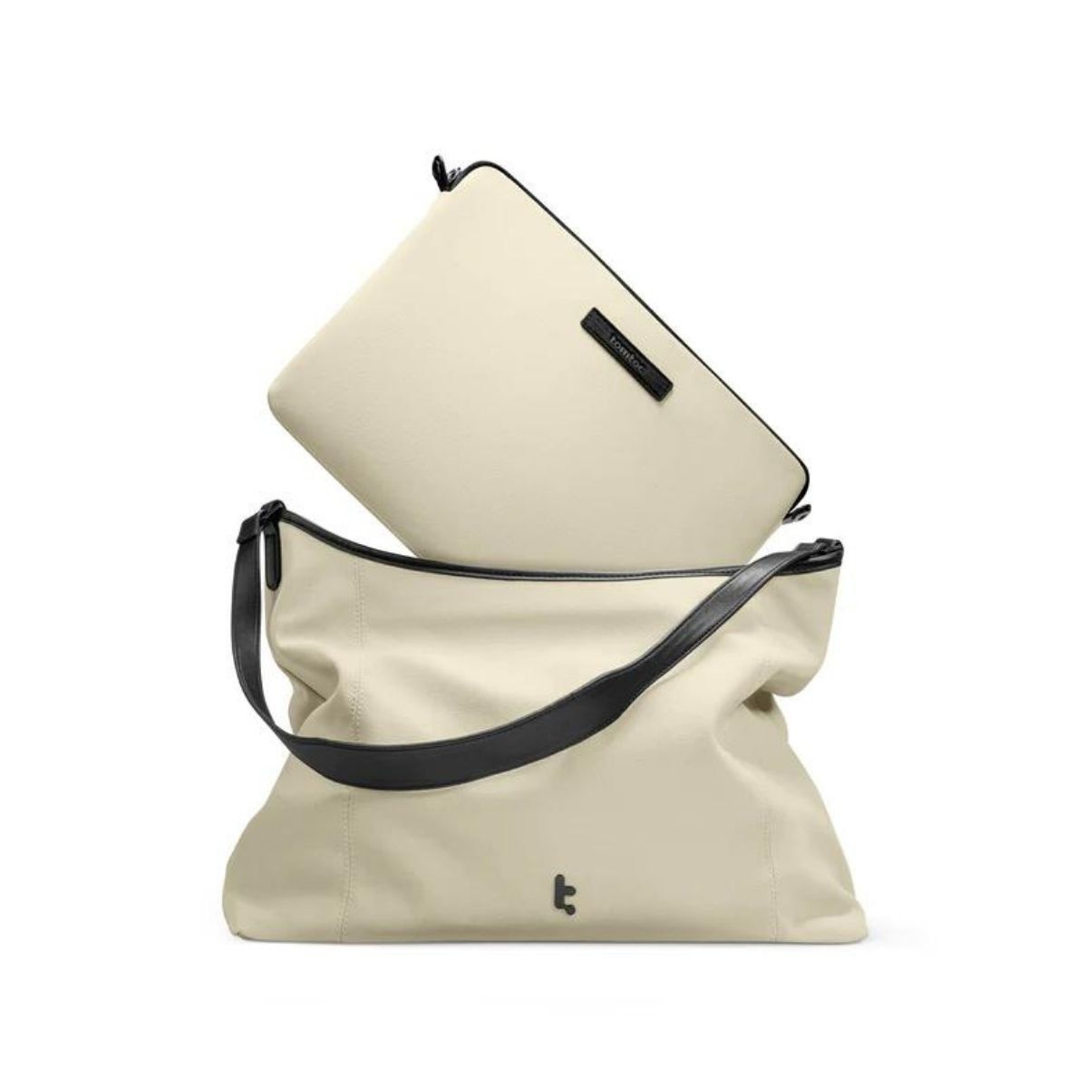 TOMTOC - Bolso Tote Versatile-T28 + Funda Notebook 14″ - Beige