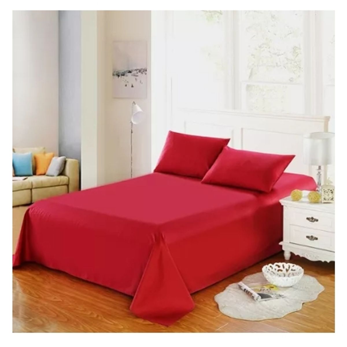 GENERICO - Set De Sabanas 144 Hilos De 2 Plazas Mas 2 Fundas Almohada