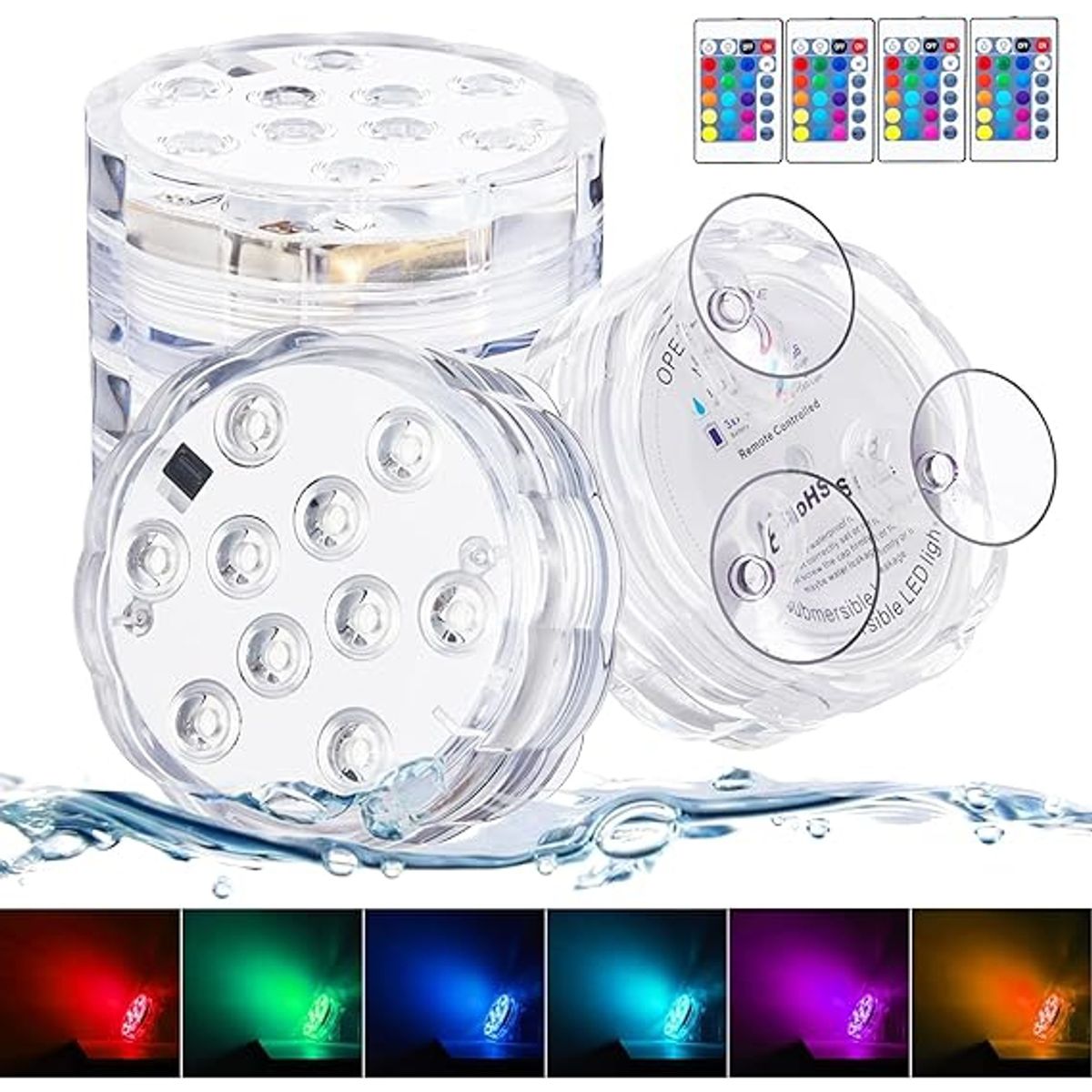 GENERICO - FOCO LED SUMERGIBLE CON CONTROL REMOTO