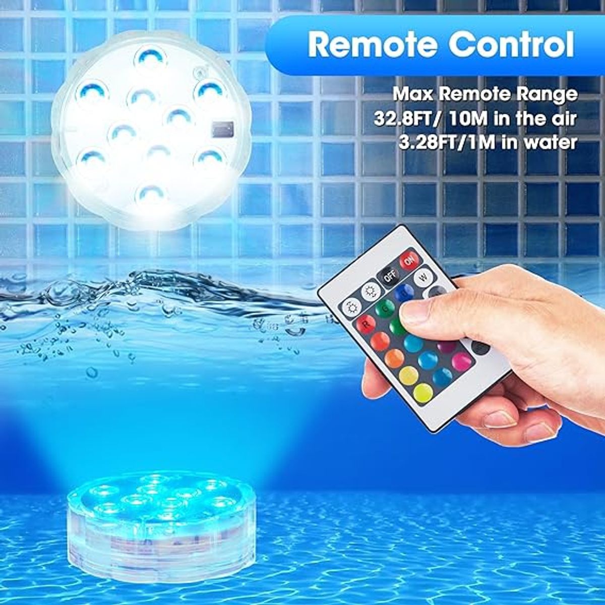 GENERICO - FOCO LED SUMERGIBLE CON CONTROL REMOTO