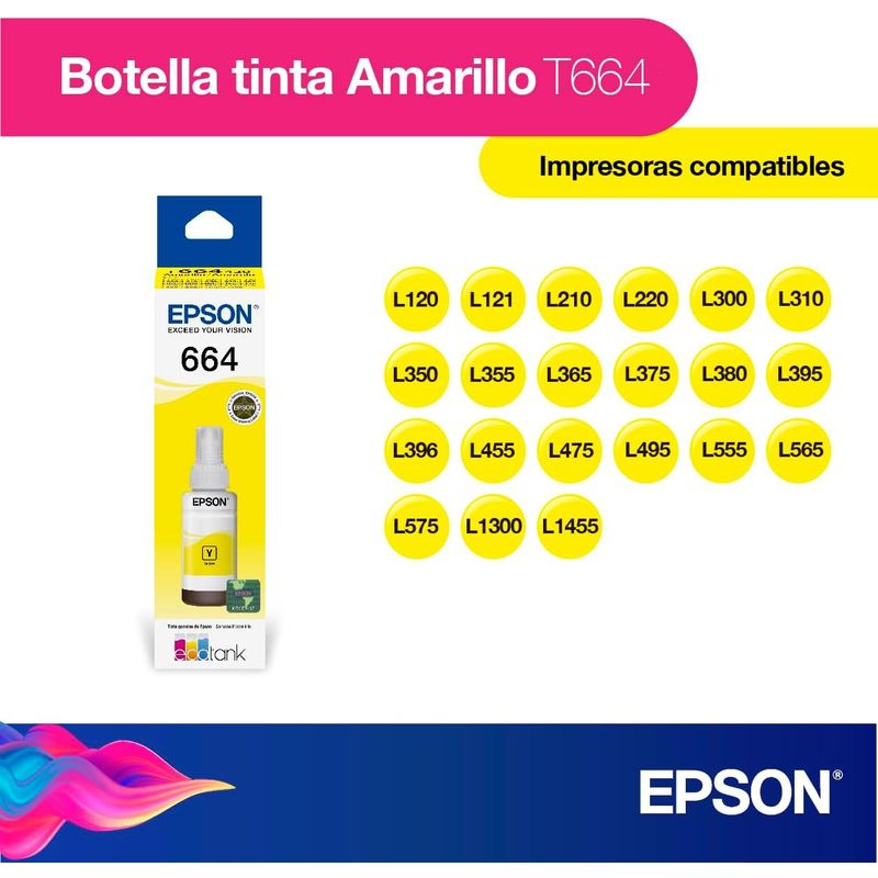 EPSON - Epson Botella de Tinta Ecofit color Amarillo T664420-AL
