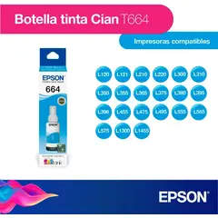 EPSON - Botella de Tinta Ecofit color Cyan T664220-AL
