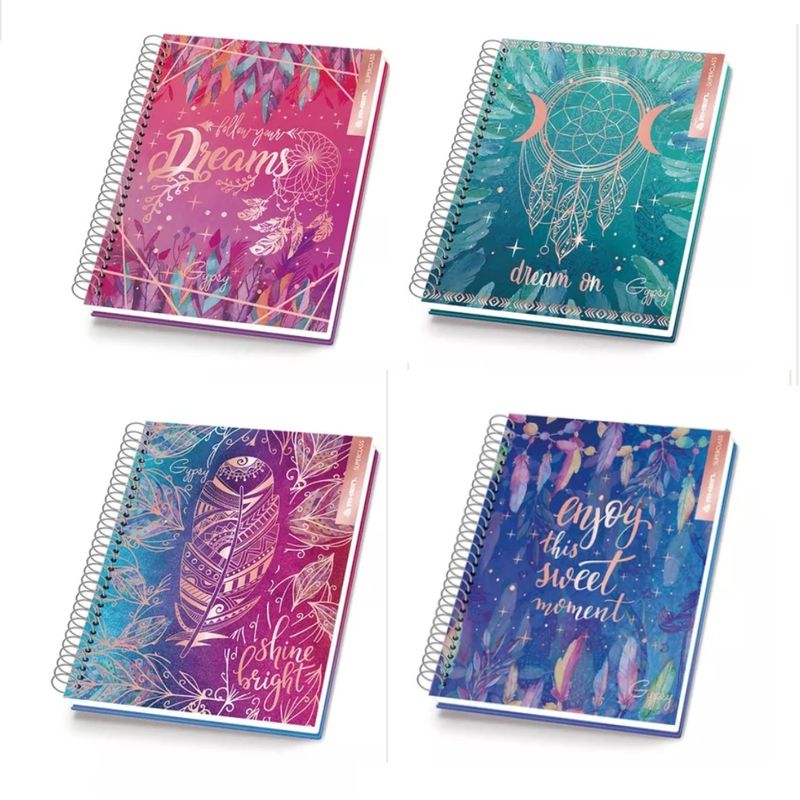 RHEIN - Pack 5 Cuadernos Gipsy Carta 150 Hojas Tapa Dura