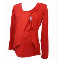 DMOM - Polera Maternal y Lactancia en Capas color Rojo