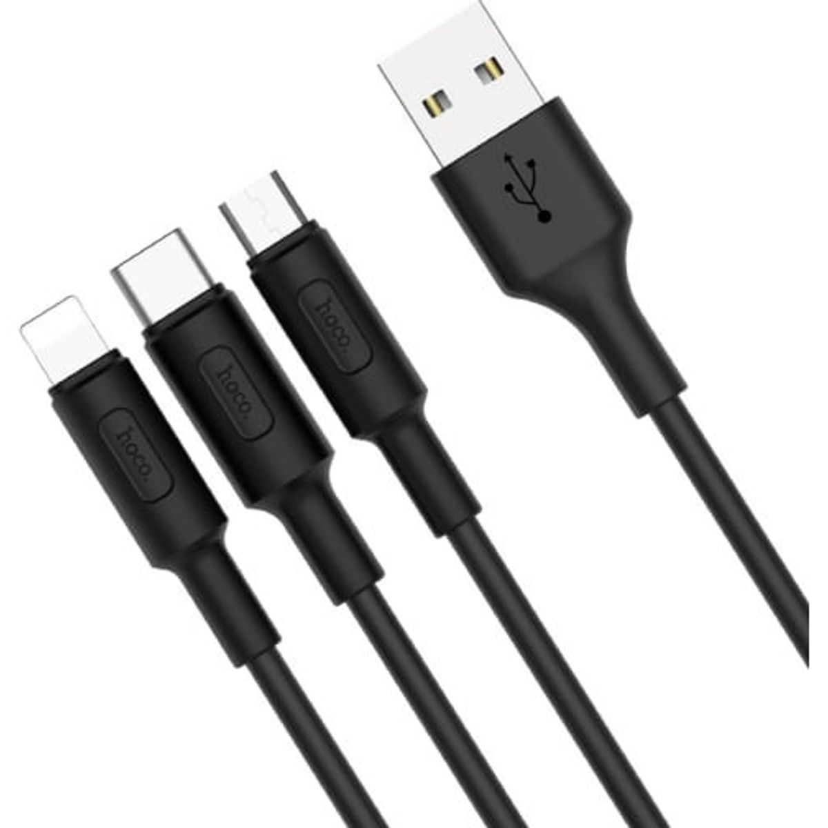 HOCO - Cable USB Hoco X25 Soarer 3 en 1 para Lightning, Micro USB, tipo C