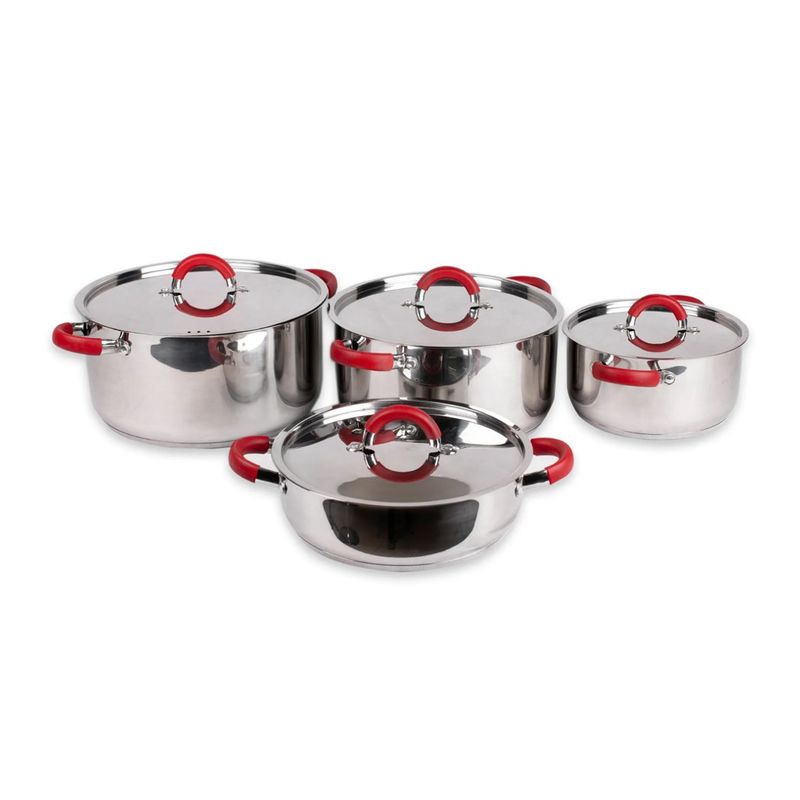 GENERICO - BATERIA DE COCINA ACERO INOXIDABLE 8 PIEZAS