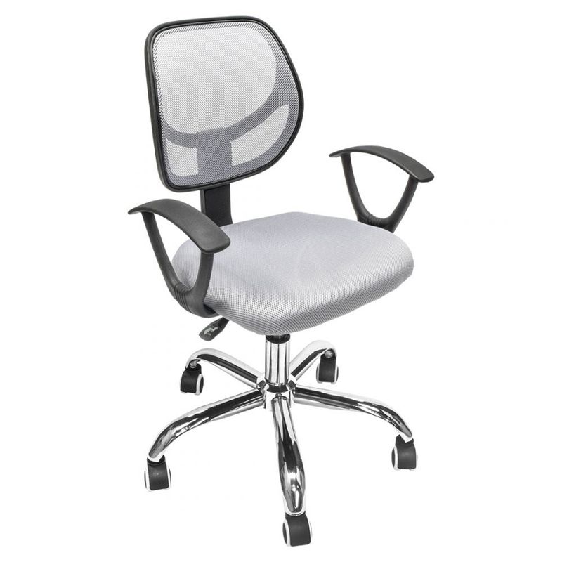 RELAN - Silla de Escritorio Ergonómica Top Living Gris con Base Cromada