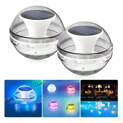 KUANGYE - Luces Led Piscina Flotantes Rgb Led Carga Solar - 2 Un