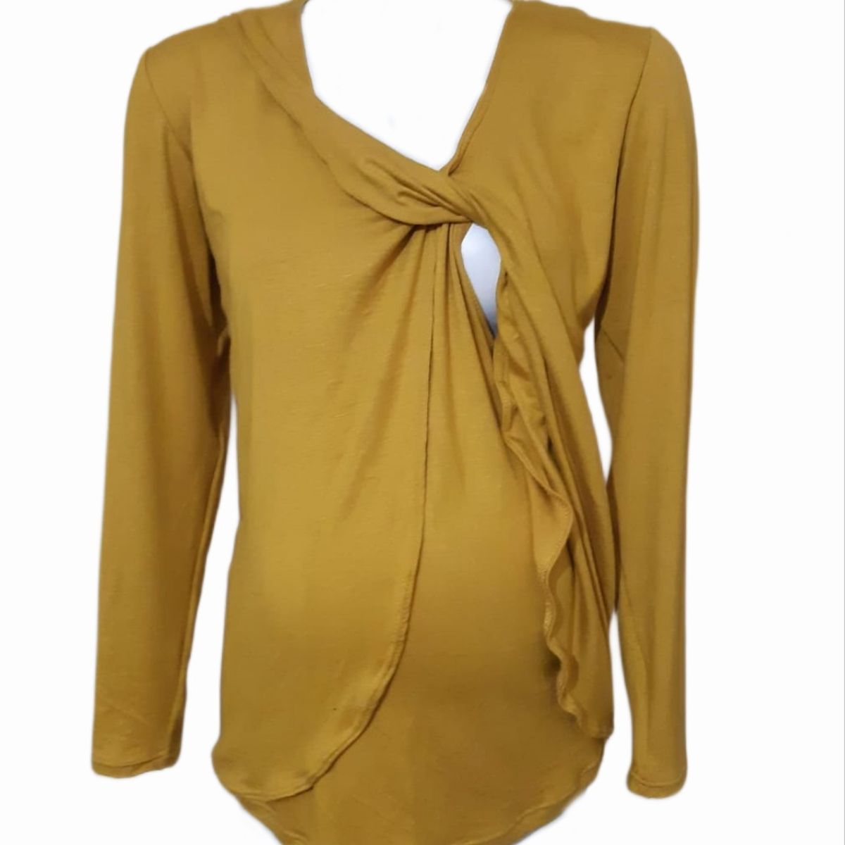 DMOM - Polera Maternal y Lactancia en capas color Mostaza