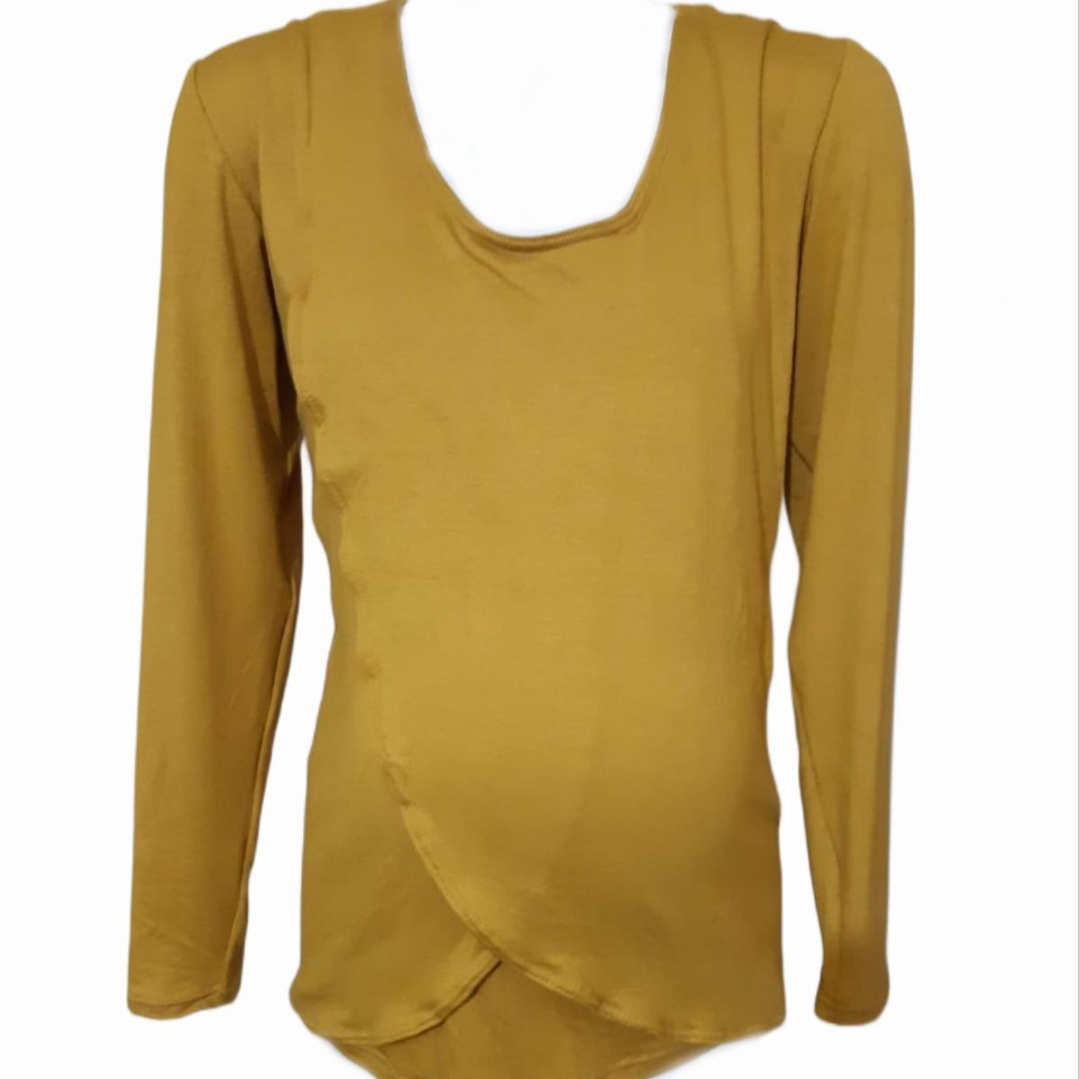 DMOM - Polera Maternal y Lactancia en capas color Mostaza