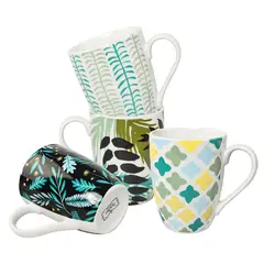DANNY HOME - Set 4 Vasos Estilo Hojas 550 ml