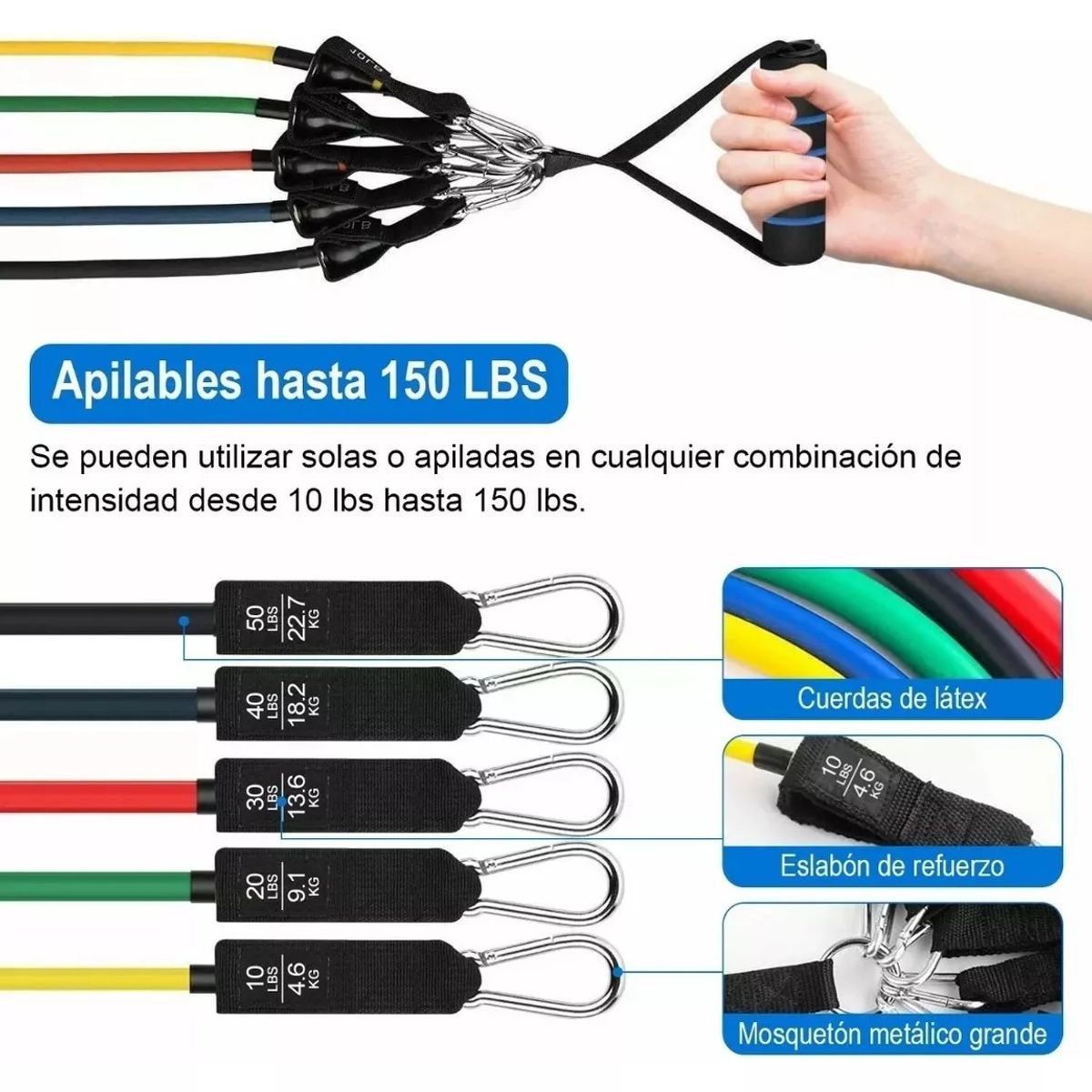 TNAKIEX - Set Bandas Elasticas Kit Bandas Resistencia Ejercicio 21 Pz