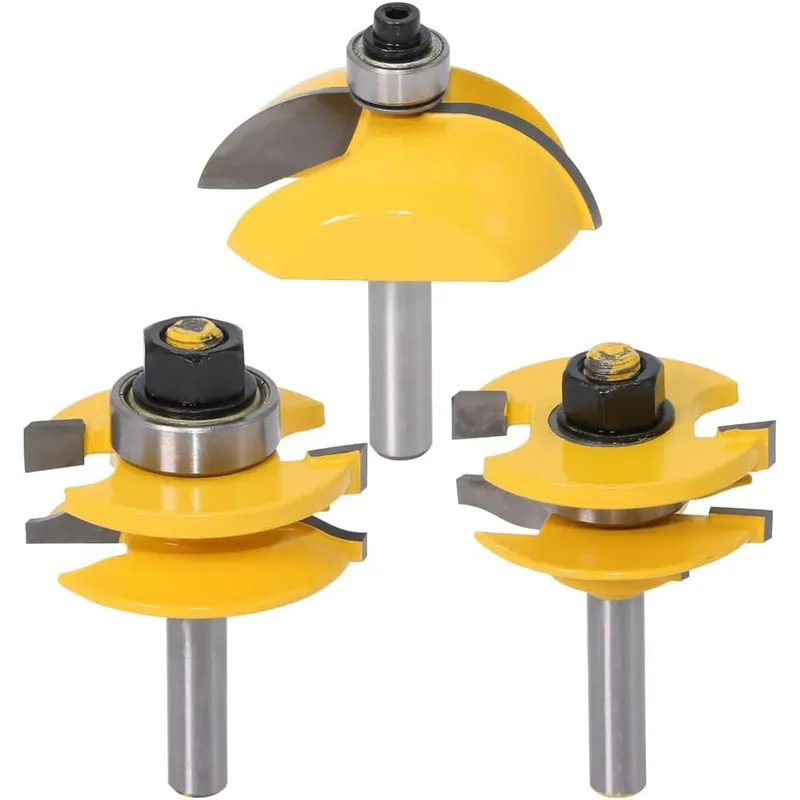 KUANGYE - Fresa Router 8mm Broca Ensamble Machimbrado Zanco Kit 3pzs