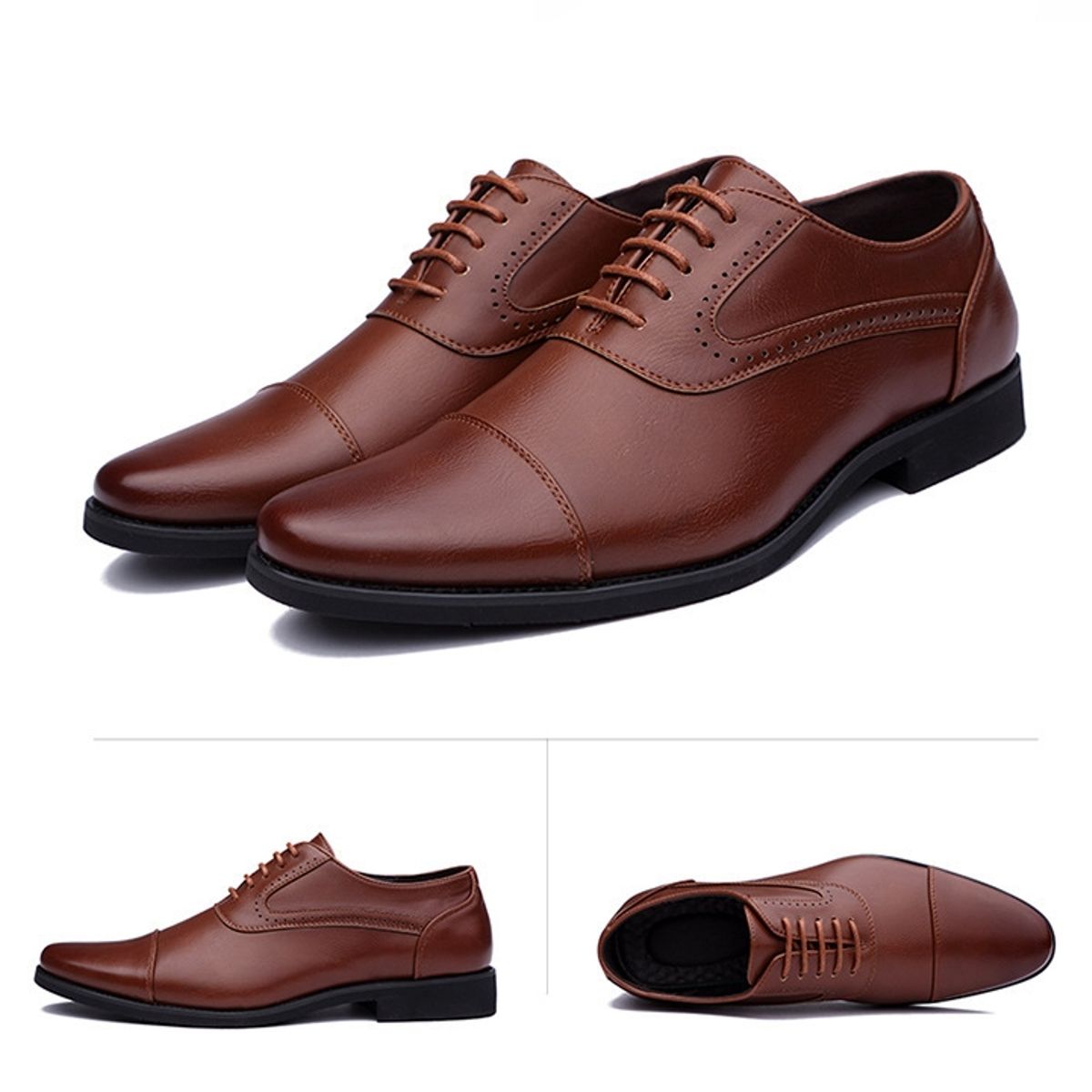 VATYERTY - Zapatos formales de vestir en punta para hombre