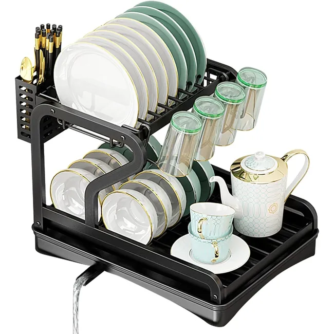 YOMYM - Secador Escurridor De Loza Platos 2 Niveles