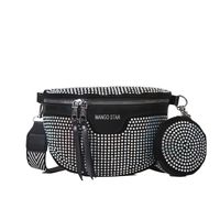 Riñonera con diseño de diamante de imitación con monedero