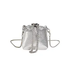 VATYERTY - Bolso de hombro mini de color metálico brillo adelante estilo
