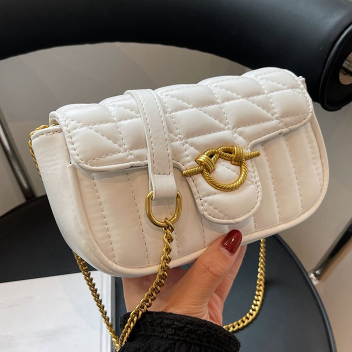 VATYERTY - Bolsa cuadrada mini neón rosado guateado con solapa