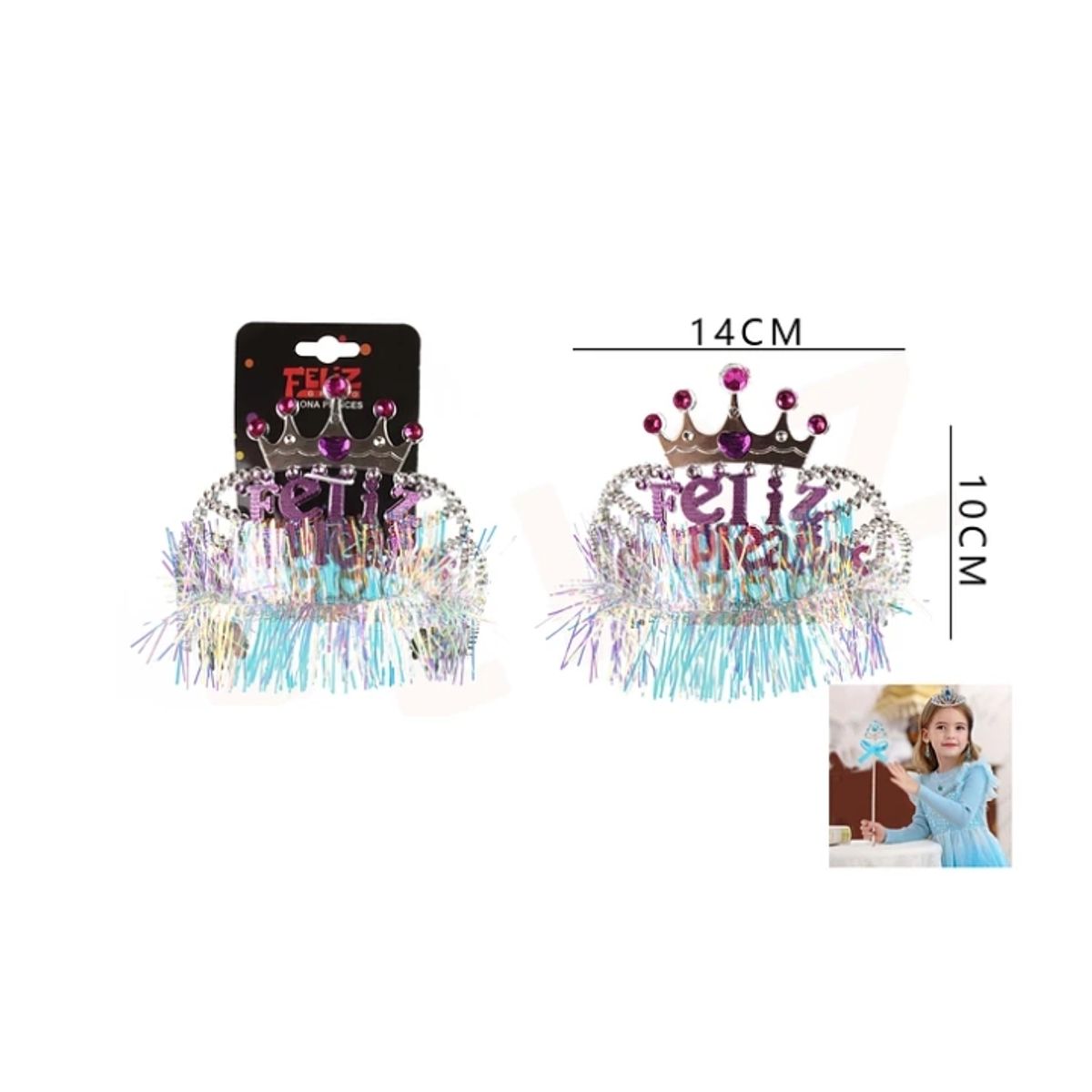 GENERICO - Corona Con Detalle Multicolor Con Frase Feliz Cumple