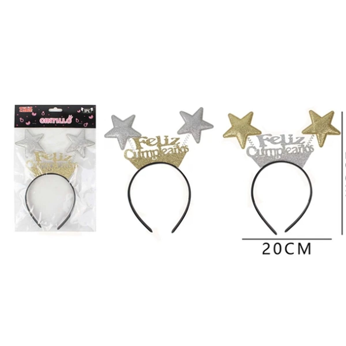 GENERICO - Cintillo Cumpleaños Con Frase Y Estrellas