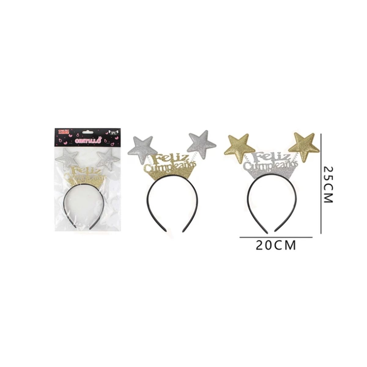 GENERICO - Cintillo Cumpleaños Con Frase Y Estrellas