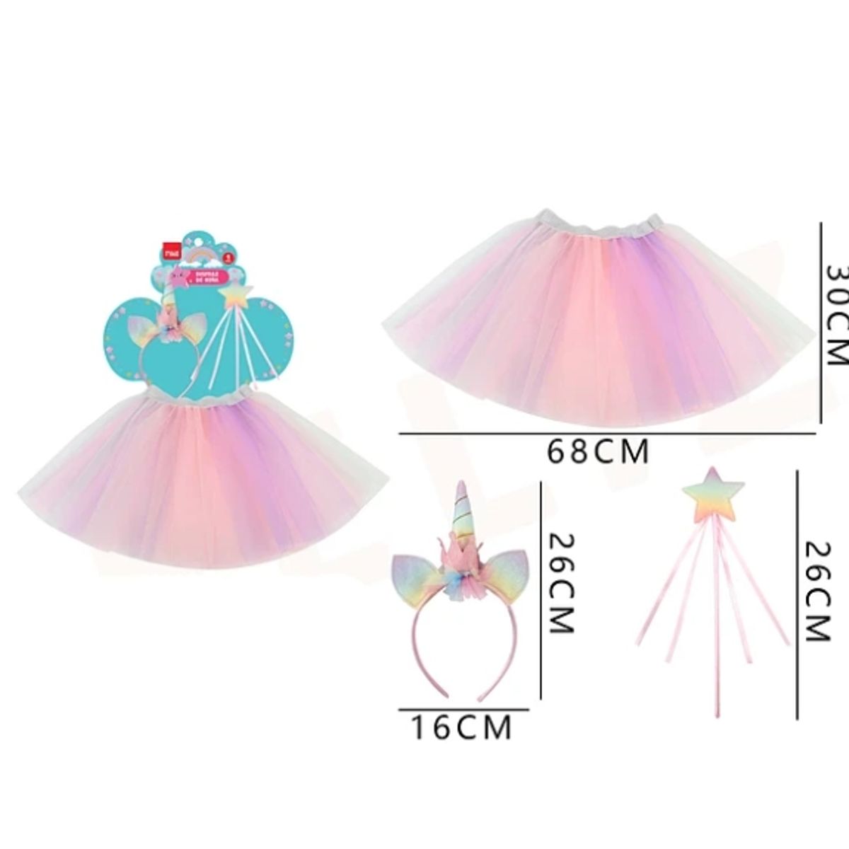 GENERICO - Disfraz De Niña Unicornio Multicolor 3068Cm