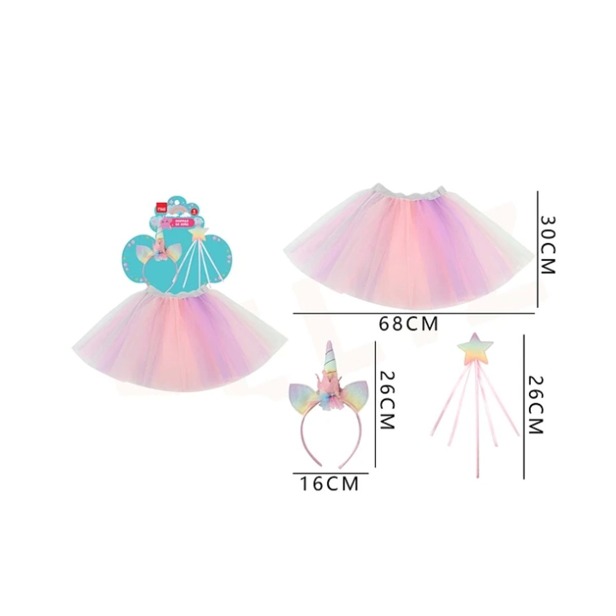 GENERICO - Disfraz De Niña Unicornio Multicolor 3068Cm