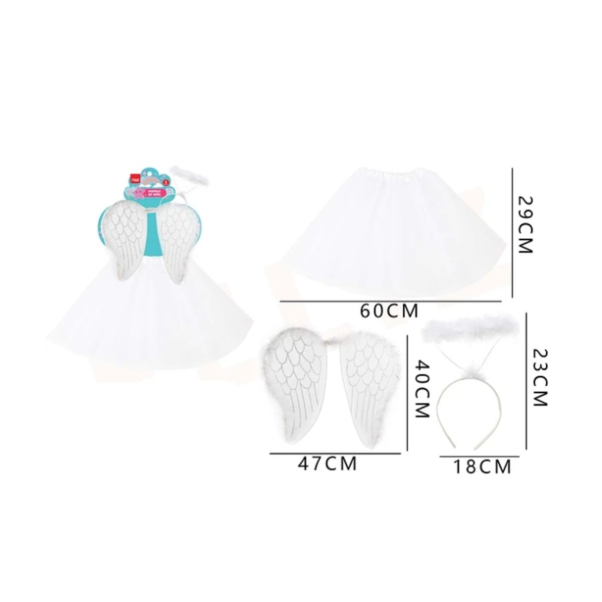 GENERICO - Set Disfraz Ángel Blanco Disfraz