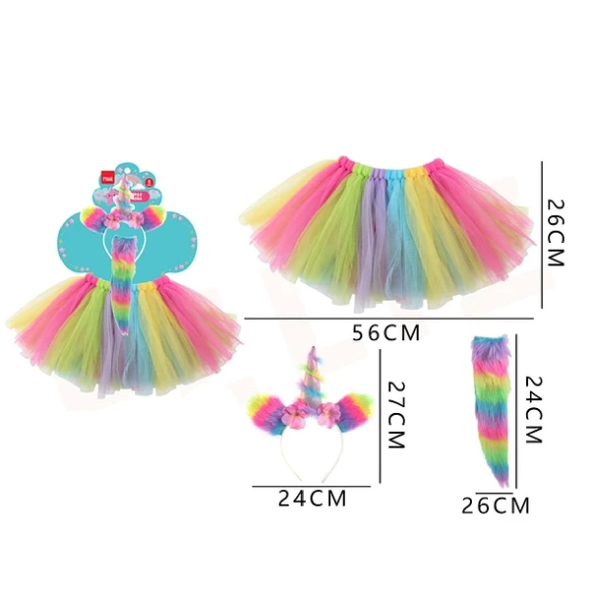 GENERICO - Set Disfraz Unicornio Con Tutu