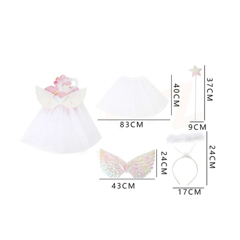 GENERICO - Set Disfraz Princesa 4 Pcs Blanco