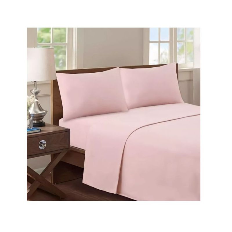 GENERICO - Conjunto De Sabanas Mas Fundas 2 Plazas 180 Hilos Color Rosa