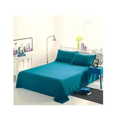 GENERICO - Conjunto De Sabanas Mas Fundas 2 Plazas 180 Hilos Color Turquesa