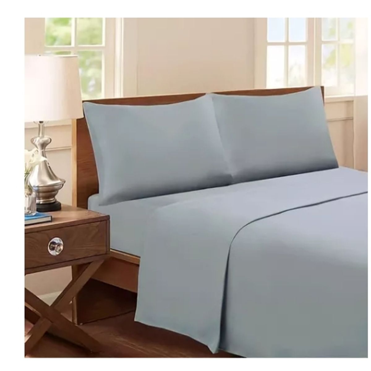 GENERICO - Juego De Sabanas King 144 Hilos Mas 2 Fundas 2.5 Plazas color gris